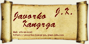 Javorko Kangrga vizit kartica